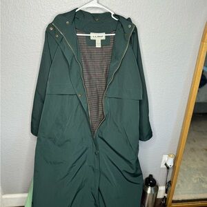 L.L. Bean Dark Green Hooded Coat